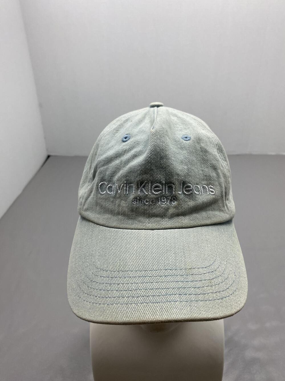 Calvin Klein Jeans Hat Cap Snap Back One Size Green Twill Baseball Cap Mens